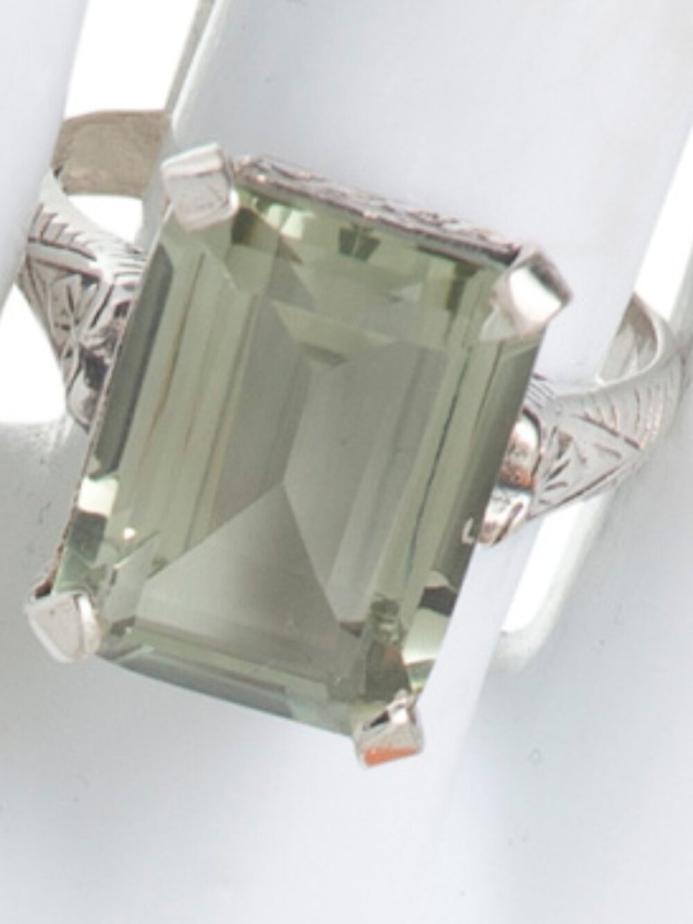 SHIVAM Made In India Sterling Silver Green Amethyst Ring - Picture 3 of 3